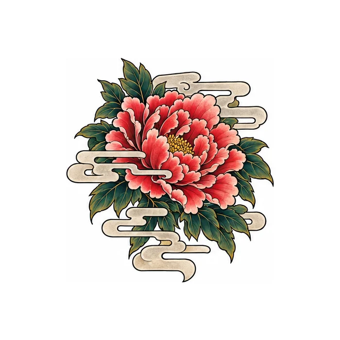 Peony in Wind, japanese flash design
