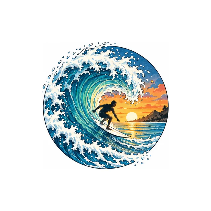Wave in a Circle, colour illustrative flash design